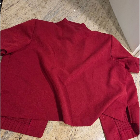 VTG MHM Mellisa Harper Red Dress & Jacket Set Size 10 Petite Side Slits - Picture 7 of 16